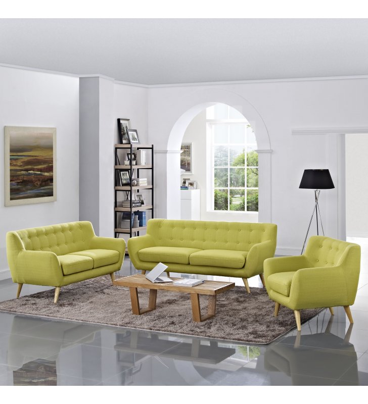 Remark 3 Piece Living Room Set in Wheat - Lexmod