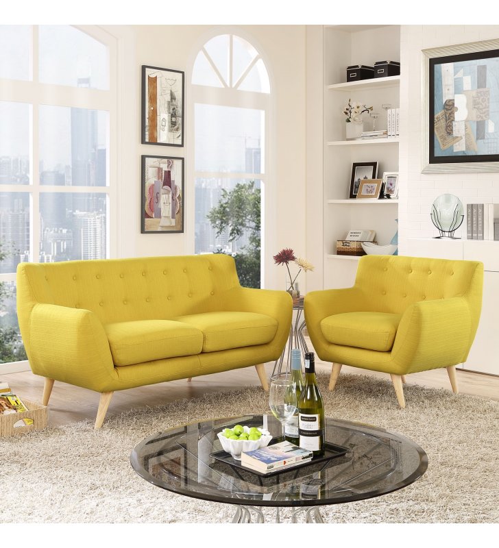 Remark 2 Piece Living Room Set in Sunny - Lexmod