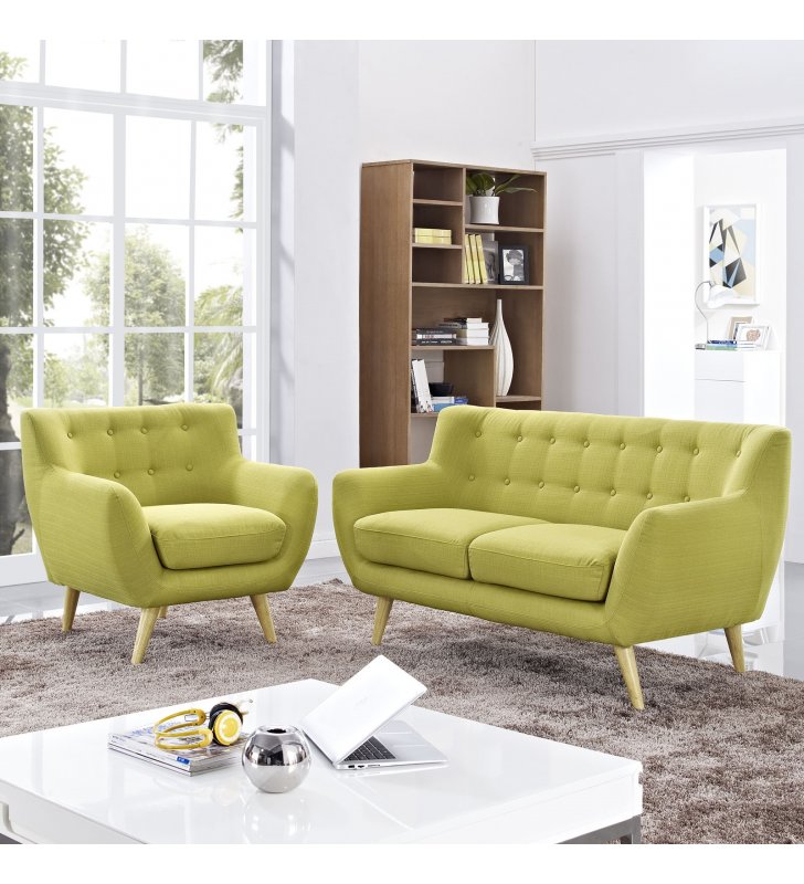 Remark 2 Piece Living Room Set in Wheat - Lexmod