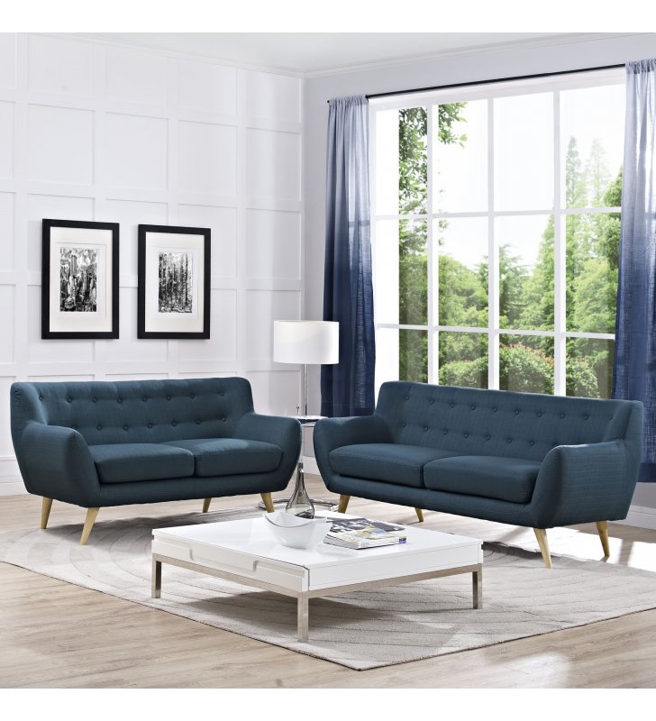Remark 2 Piece Living Room Set in Azure - Lexmod