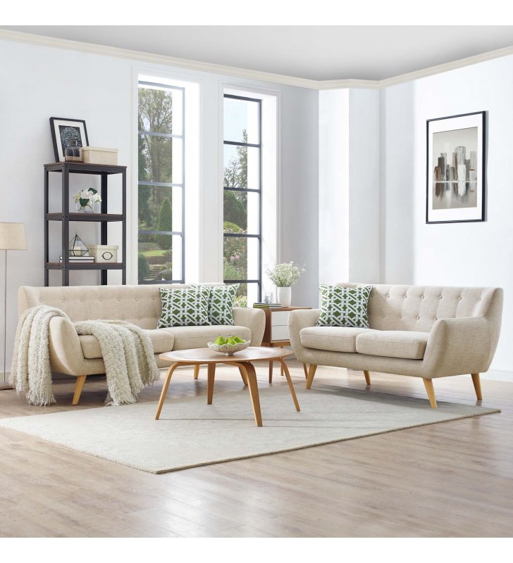 Remark 2 Piece Living Room Set in Beige - Lexmod