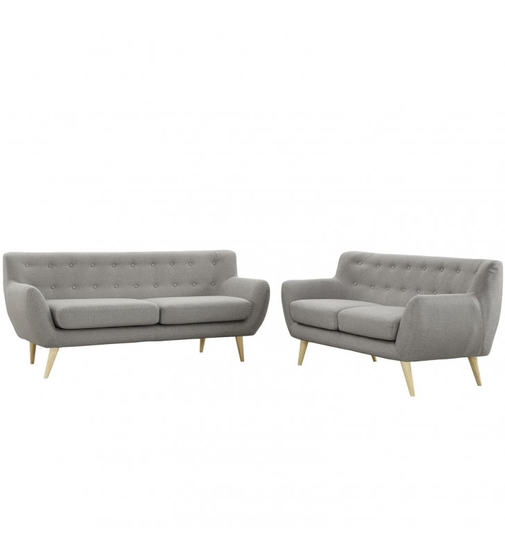 Remark 2 Piece Living Room Set in Light Gray - Lexmod