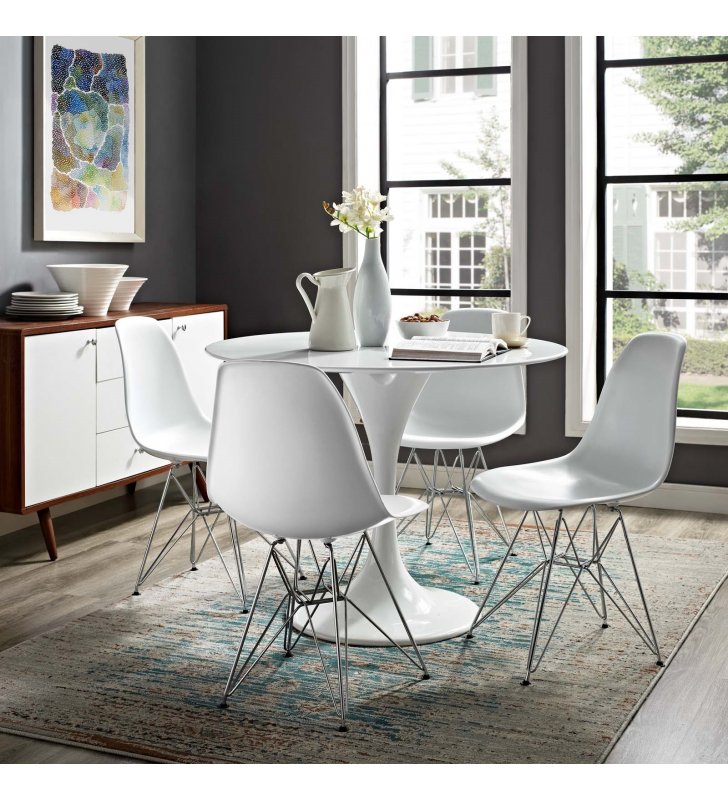 Paris Dining Side Chair in White - Lexmod