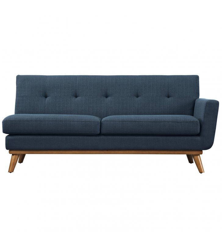 Engage Right-Arm Upholstered Fabric Loveseat in Azure - Lexmod