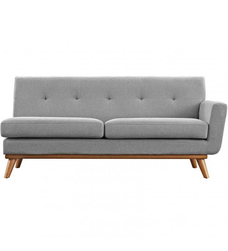 Engage Right-Arm Upholstered Fabric Loveseat in Expectation Gray - Lexmod
