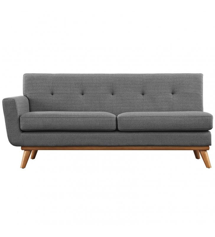 Engage Left-Arm Loveseat in Gray - Lexmod