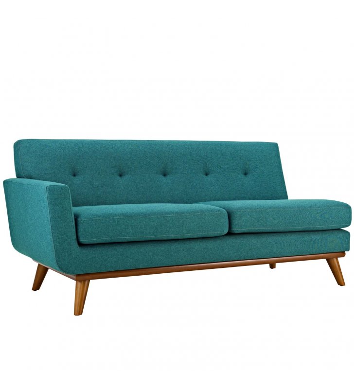 Engage Left-Arm Loveseat in Teal - Lexmod