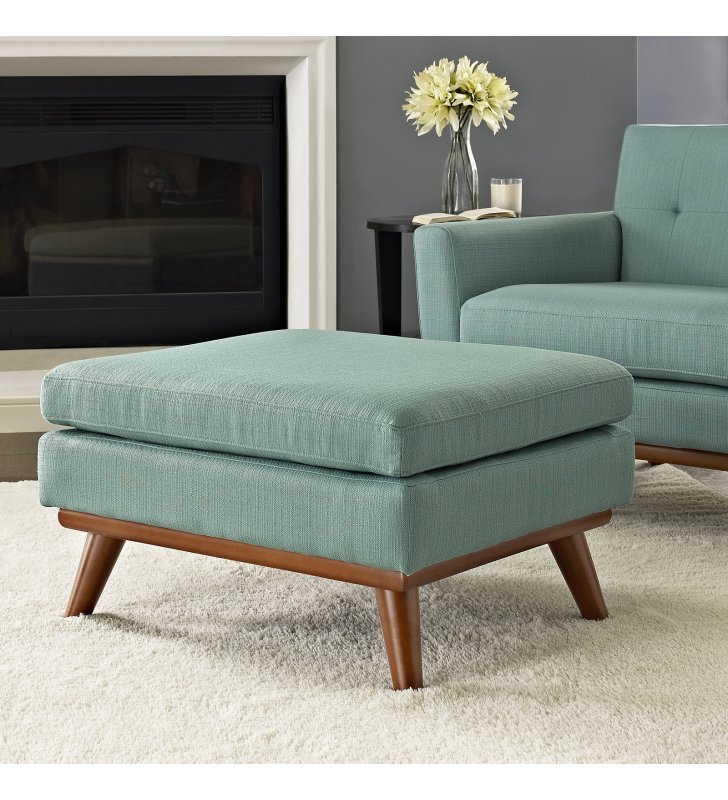 Engage Upholstered Fabric Ottoman in Laguna - Lexmod