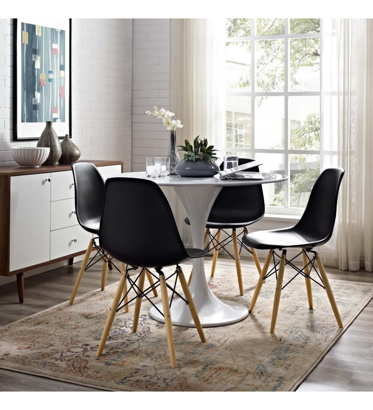 Pyramid Dining Side Chair in Black - Lexmod
