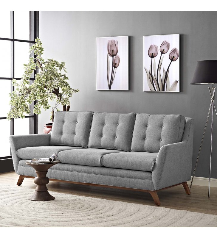Beguile Upholstered Fabric Sofa in Expectation Gray - Lexmod