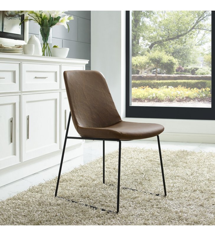 Invite Dining Side Chair in Brown - Lexmod