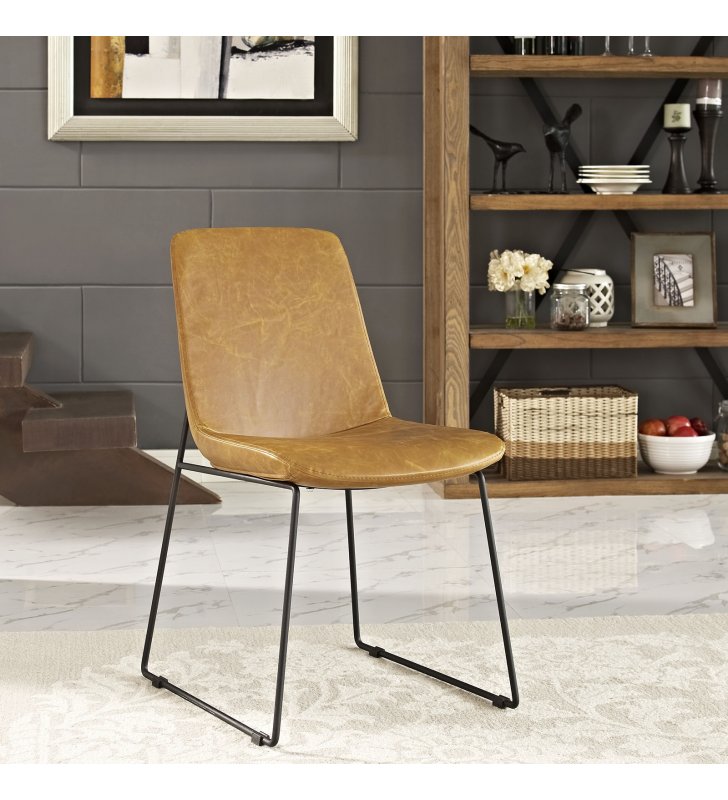 Invite Dining Side Chair in Tan - Lexmod