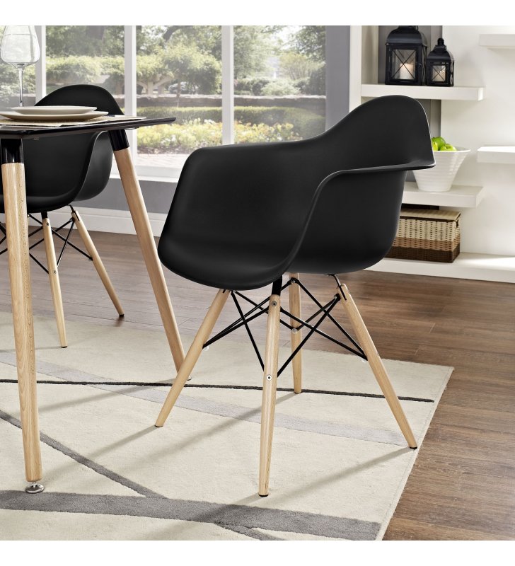 Pyramid Dining Armchair in Black - Lexmod