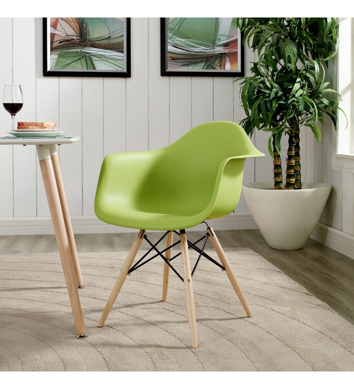 Pyramid Dining Armchair in Green - Lexmod