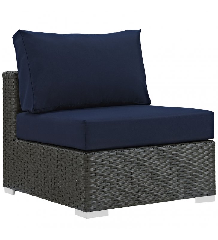 Sojourn Outdoor Patio Fabric Sunbrella¬Æ Armless in Canvas Navy - Lexmod