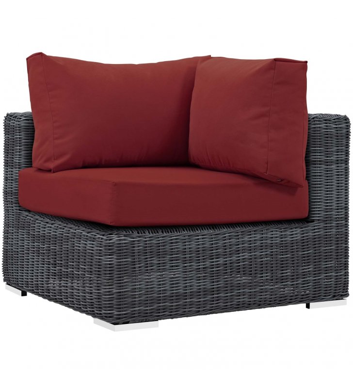 Summon Outdoor Patio Sunbrella Corner in Canvas Red - Lexmod