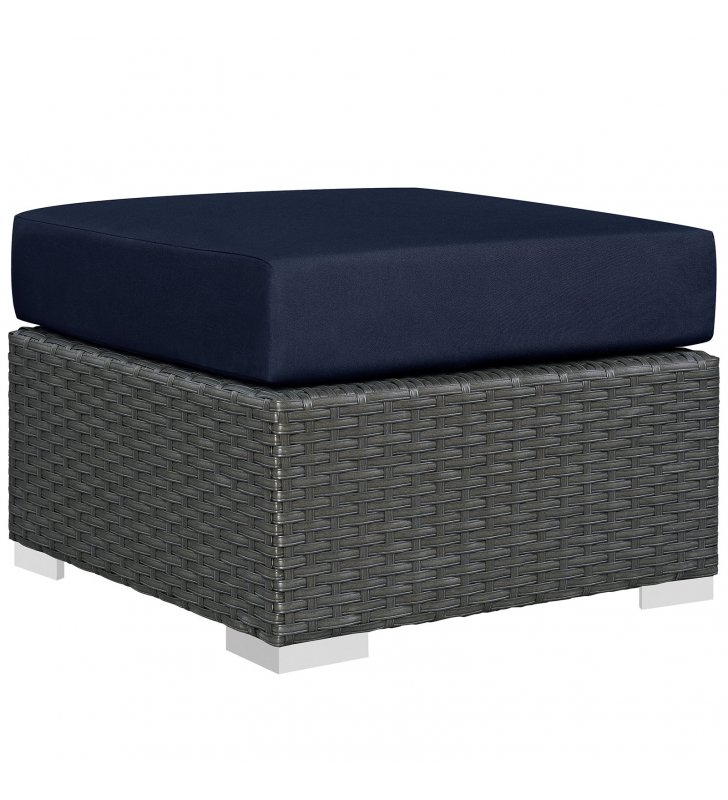 Sojourn 5 Piece Outdoor Patio Sunbrella¬Æ Sectional Set in Canvas Navy - Lexmod