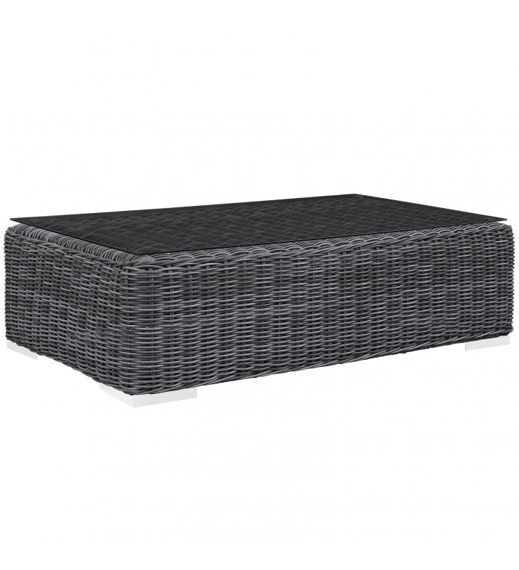 Summon 7 Piece Outdoor Patio Sunbrella¬Æ Sectional Set in Canvas Navy - Lexmod