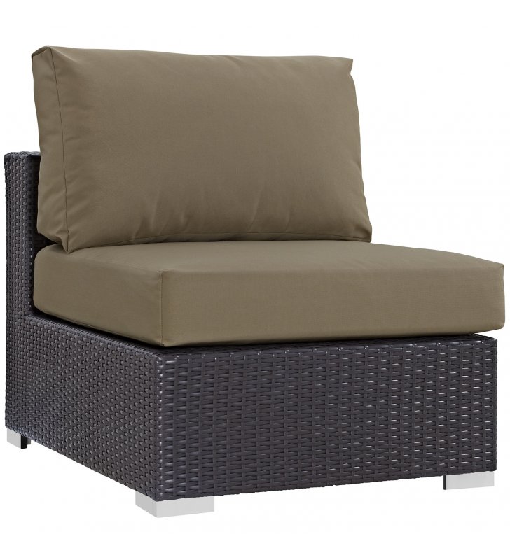 Convene Outdoor Patio Armless in Espresso Mocha - Lexmod