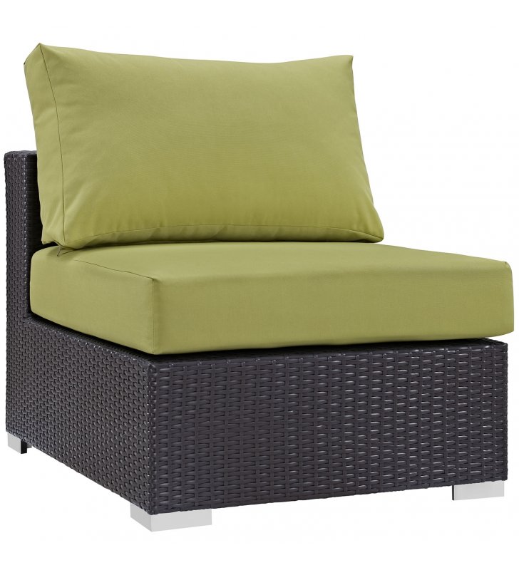 Convene Outdoor Patio Armless in Espresso Peridot - Lexmod