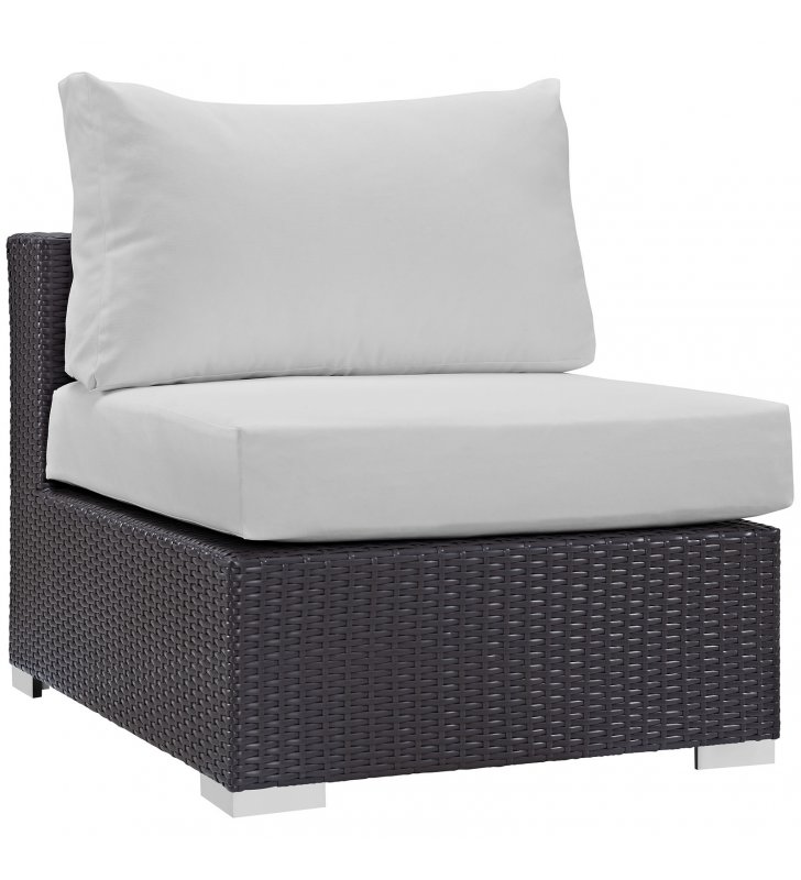 Convene Outdoor Patio Armless in Espresso White - Lexmod