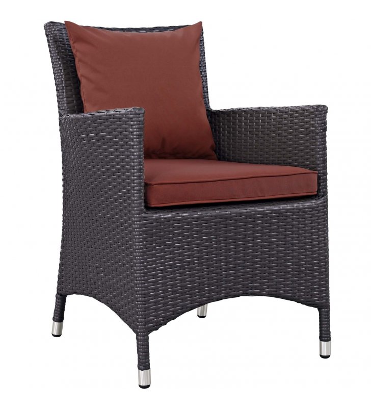 Convene Dining Outdoor Patio Armchair in Espresso Curant - Lexmod