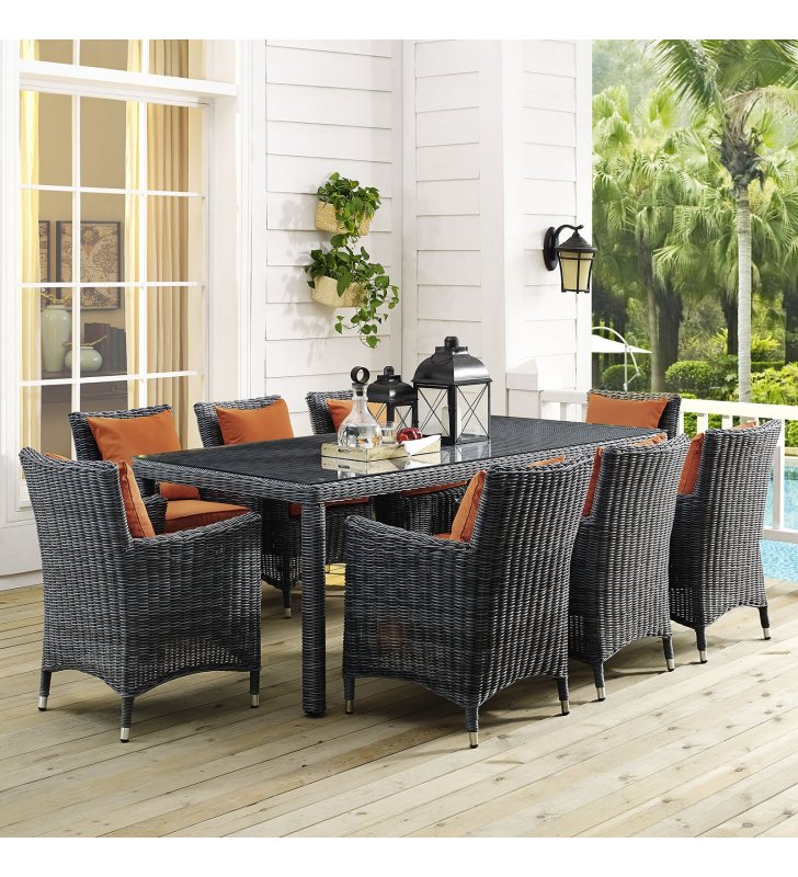 Summon 83" Outdoor Patio Dining Table in Gray - Lexmod