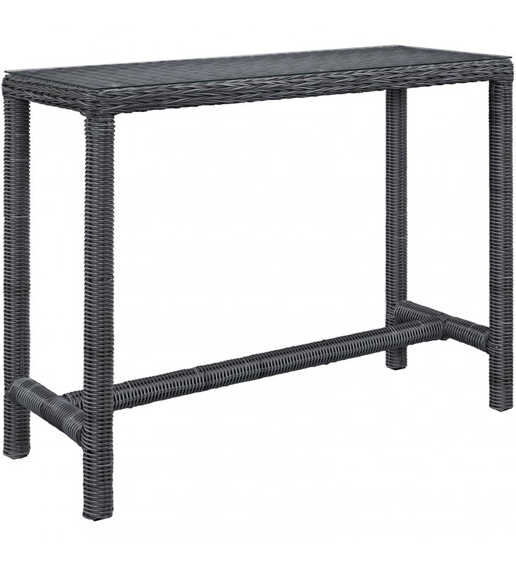 Summon Large Outdoor Patio Bar Table in Gray - Lexmod