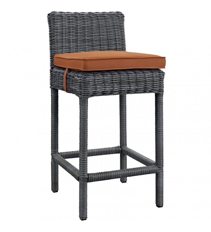 Summon Outdoor Patio Sunbrella¬Æ Bar Stool in Canvas Tuscan - Lexmod