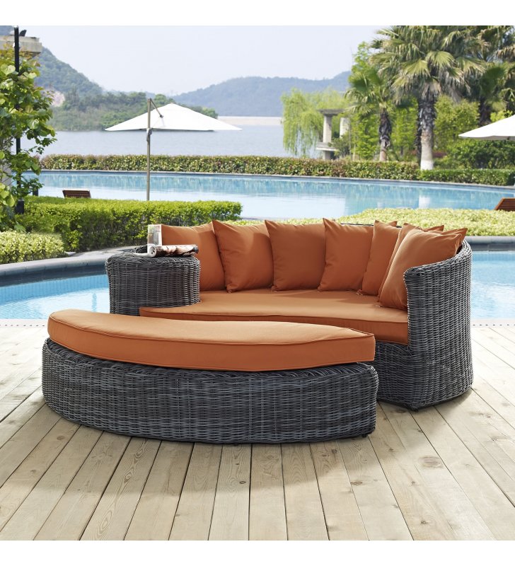 Summon Outdoor Patio Sunbrella¬Æ Daybed in Canvas Tuscan - Lexmod