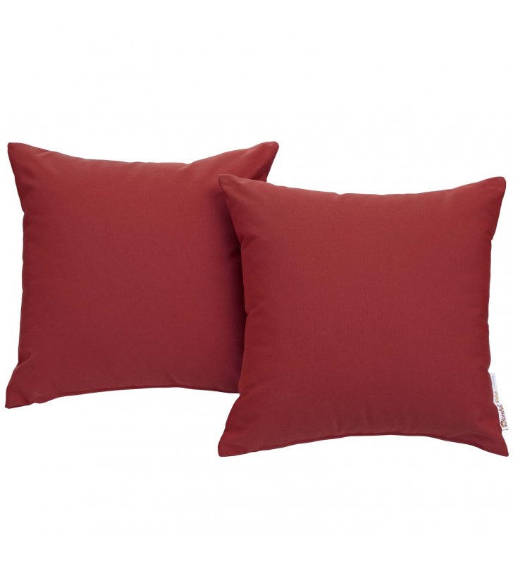 Summon 2 Piece Outdoor Patio Sunbrella Pillow Set in Red - Lexmod