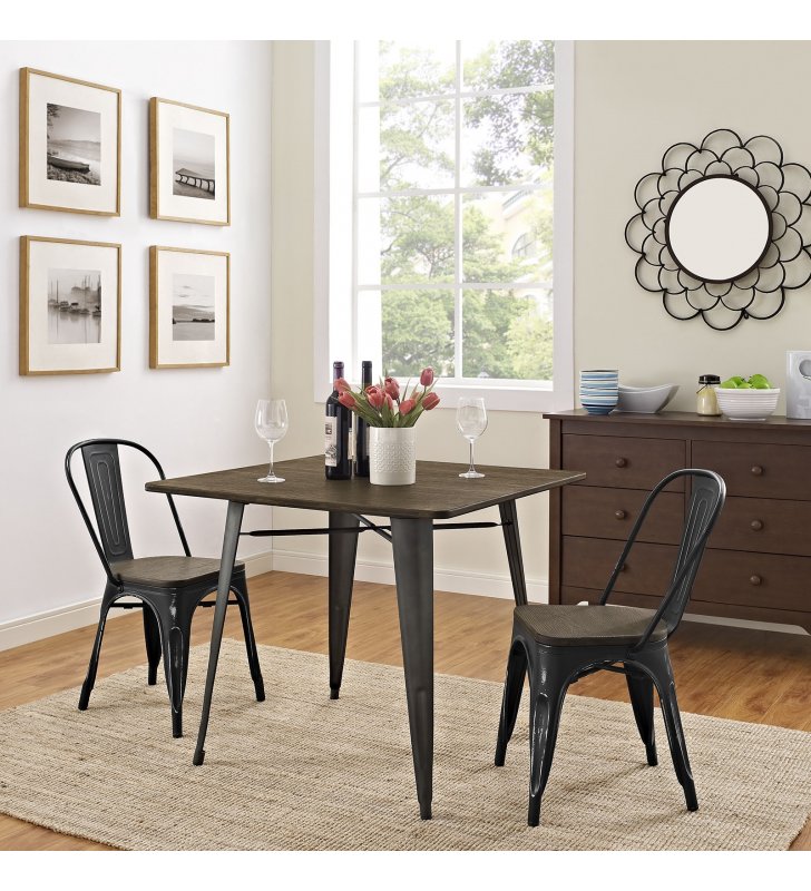 Alacrity 36" Square Wood Dining Table in Brown - Lexmod