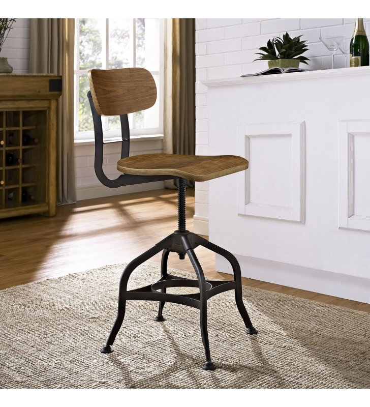 Mark Wood Dining Stool in Brown - Lexmod