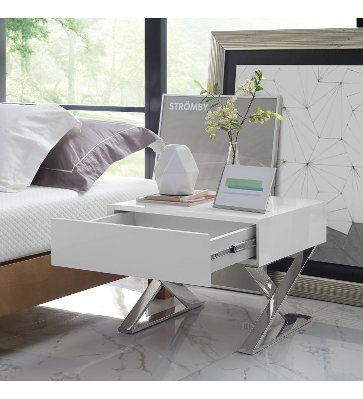 Sector Nightstand in White - Lexmod