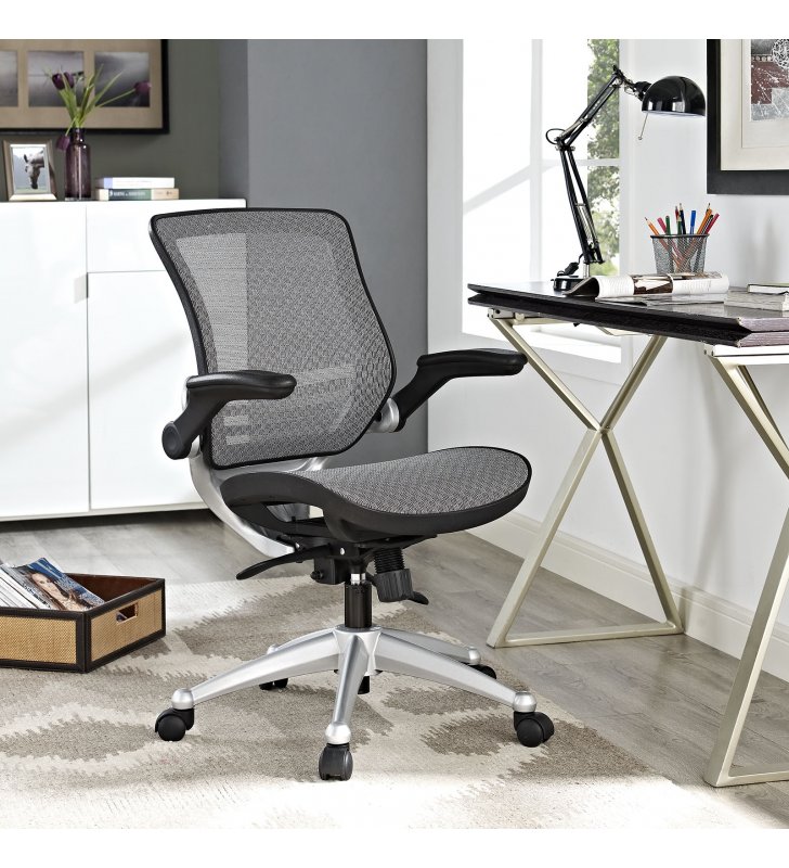 Edge All Mesh Office Chair in Gray - Lexmod