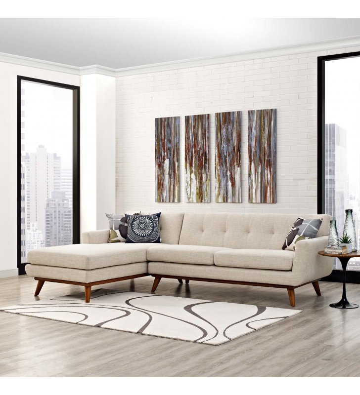 se Left-Facing Sectional Sofa in Beige - Lexmod