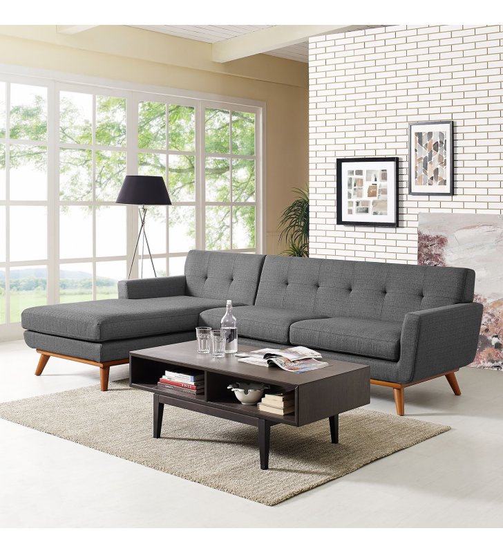 se Left-Facing Sectional Sofa in Gray - Lexmod