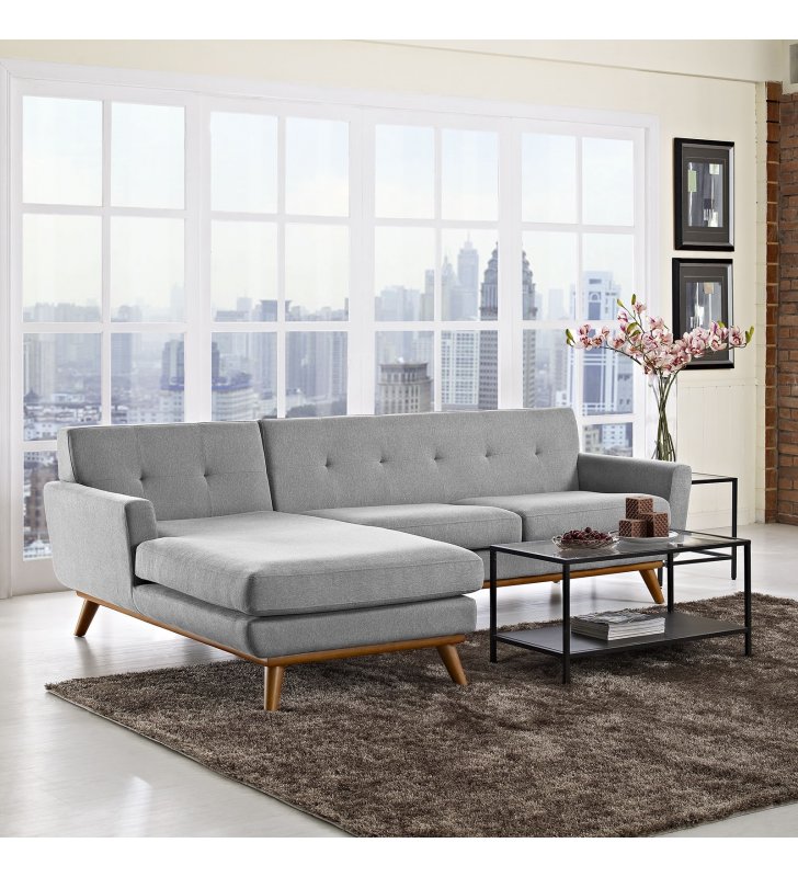 se Left-Facing Sectional Sofa in Expectation Gray - Lexmod