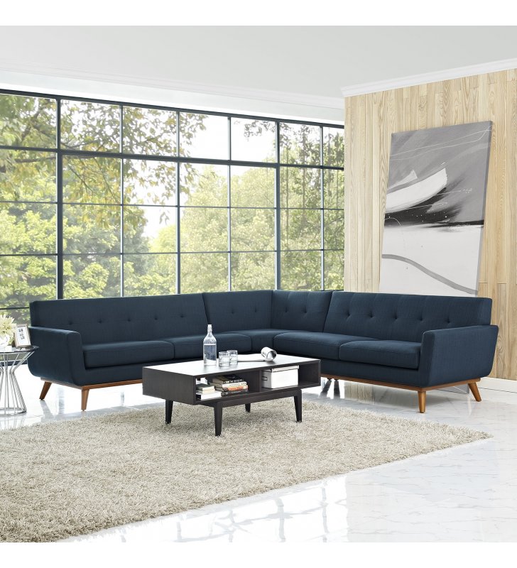 Engage L-Shaped Sectional Sofa in Azure - Lexmod