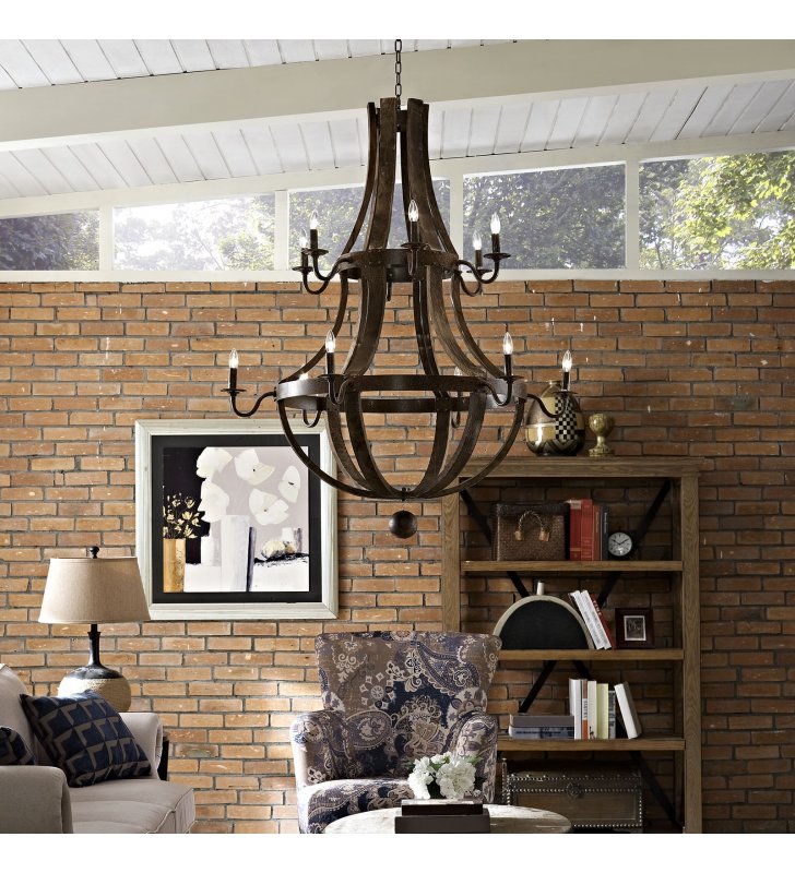 Trebuchet Chandelier in Brown - Lexmod