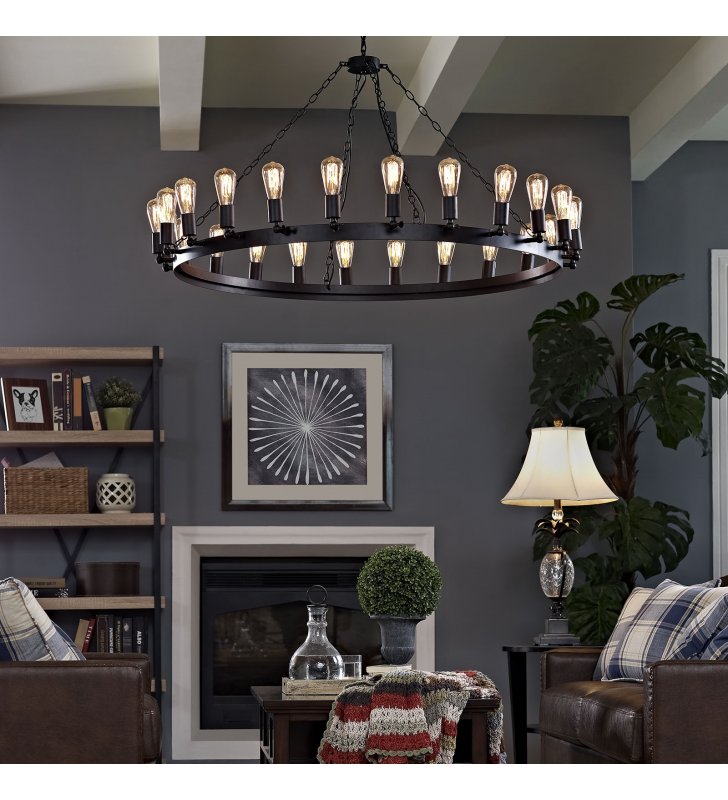 Teleport 52" Chandelier in Brown - Lexmod