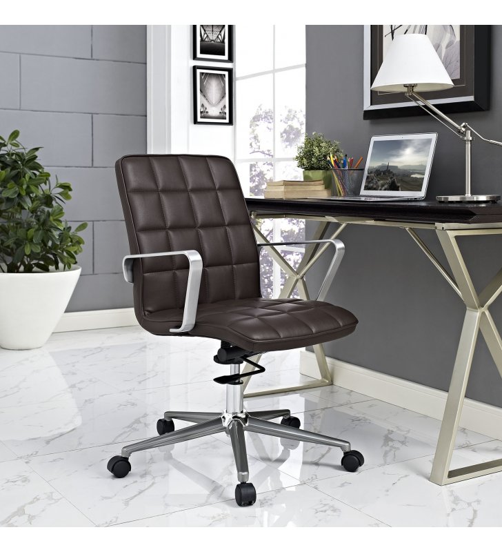 Tile Office Chair in Brown - Lexmod