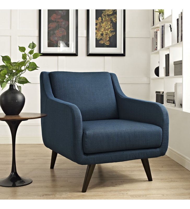 Verve Upholstered Fabric Armchair in Azure - Lexmod