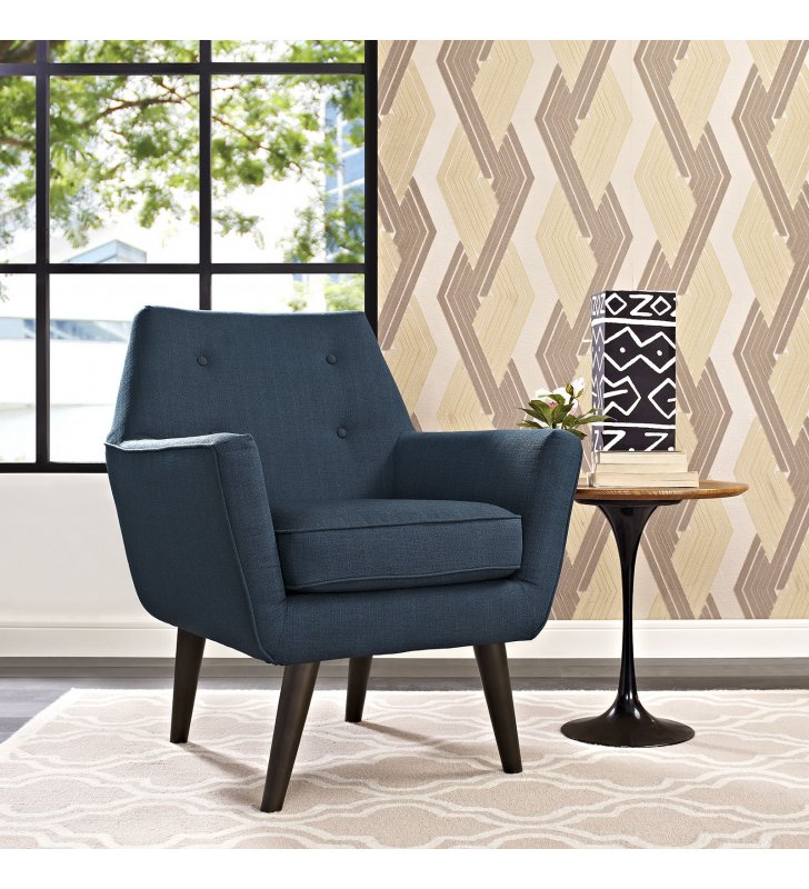 Posit Upholstered Fabric Armchair in Azure - Lexmod