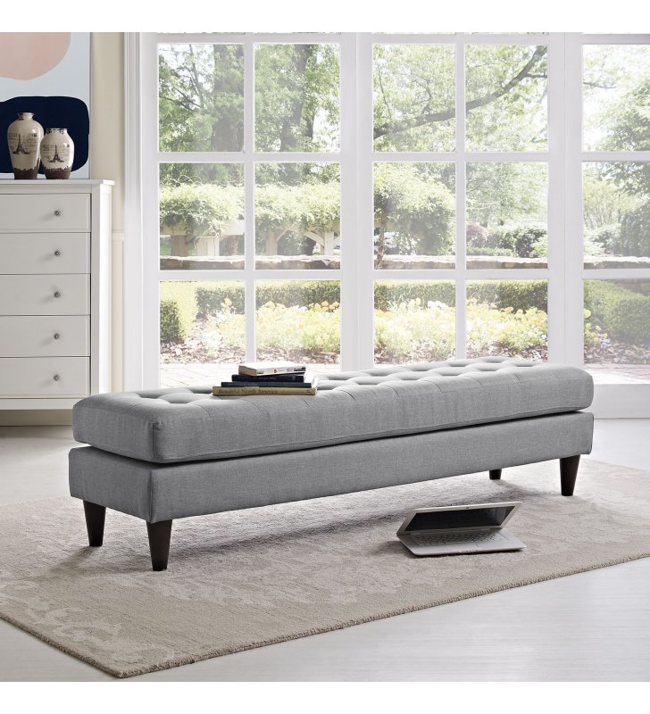Empress Large Bench in Light Gray - Lexmod