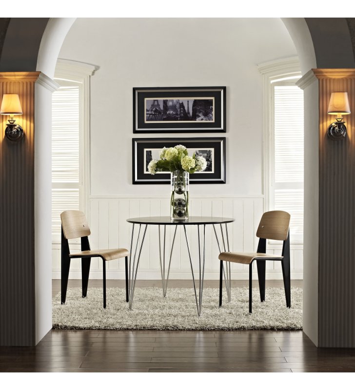 Cabin Dining Side Chair in Natural Black - Lexmod