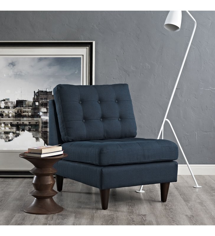 Empress Upholstered Fabric Lounge Chair in Azure - Lexmod