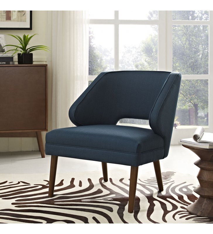 Dock Upholstered Fabric Armchair in Azure - Lexmod
