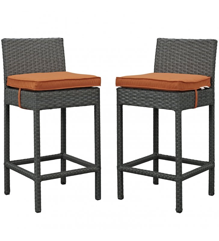 Sojourn 2 Piece Outdoor Patio Sunbrella¬Æ Pub Set in Canvas Tuscan - Lexmod