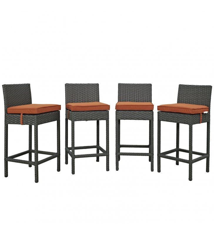 Sojourn 4 Piece Outdoor Patio Sunbrella¬Æ Pub Set in Canvas Tuscan - Lexmod